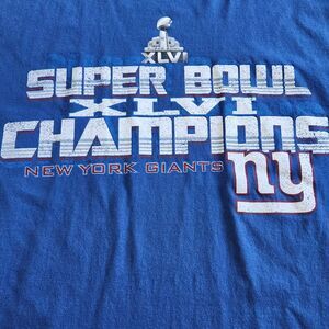 NFL Team Apparel NY Giants Super Bowl XLVI Champions T-Shirt 2012 Size 2XL
